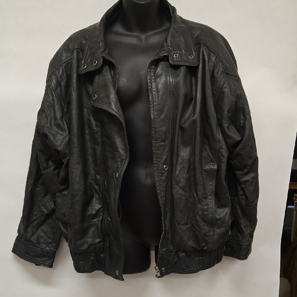 Men's Classic M Size Black Bomber Jacket